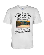 Pack My Bags - Go To Massachusetts V-Neck T-Shirt tile