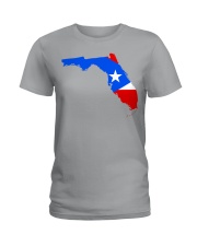 FLAG PUERTO RICO IN FLORIDA Ladies T-Shirt tile