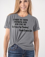 North Dakota Girl Gave Up Thinking Classic T-Shirt apparel-classic-tshirt-lifestyle-front-101