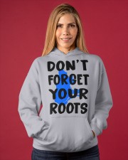 Quebec Map Don't Forget Your Roots Hooded Sweatshirt apparel-hooded-sweatshirt-lifestyle-front-86