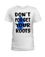 Quebec Map Don't Forget Your Roots Ladies T-Shirt tile