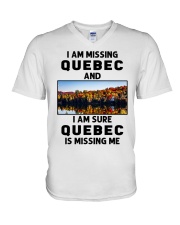 I Am Missing Quebec V-Neck T-Shirt tile