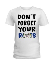 Connecticut Flag Don't Forget Your Roots Ladies T-Shirt tile