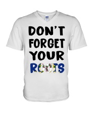 Connecticut Flag Don't Forget Your Roots V-Neck T-Shirt tile