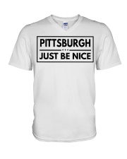 Pittsburgh Just Be Nice V-Neck T-Shirt tile