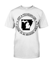 MICHIGAN GIRL LIVING IN ARKANSAS Classic T-Shirt tile