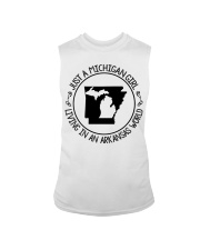 MICHIGAN GIRL LIVING IN ARKANSAS Sleeveless Tee tile