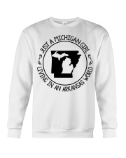 MICHIGAN GIRL LIVING IN ARKANSAS Crewneck Sweatshirt tile
