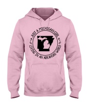 MICHIGAN GIRL LIVING IN ARKANSAS Hooded Sweatshirt front
