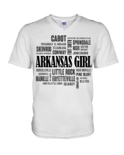 Arkansas girl cities V-Neck T-Shirt tile