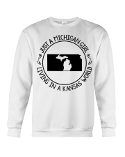 MICHIGAN GIRL LIVING IN KANSAS Crewneck Sweatshirt tile
