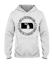 MICHIGAN GIRL LIVING IN KANSAS Hooded Sweatshirt tile