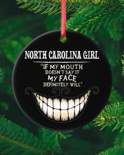 If My Mouth North Carolina Girl Circle ornament - single (porcelain) custom-circle-ornament-single-porcelain-lifestyle-10