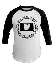 OHIO GIRL LIVING IN SOUTH DAKOTA Baseball Tee tile