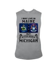 Began In Michigan - May Live In Maine Sleeveless Tee tile