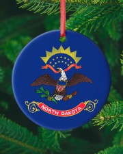 Flag North Dakota Circle ornament - single (porcelain) custom-circle-ornament-single-porcelain-lifestyle-10