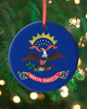 Flag North Dakota Circle ornament - single (porcelain) custom-circle-ornament-single-porcelain-lifestyle-11