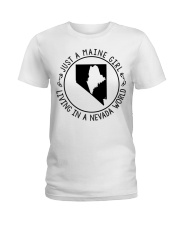 MAINE GIRL LIVING IN NEVADA Ladies T-Shirt tile