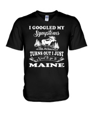 Google My Symptoms - Go To Maine V-Neck T-Shirt tile