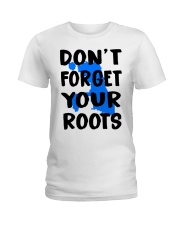 Chicago Map Don't Forget Your Roots Ladies T-Shirt tile