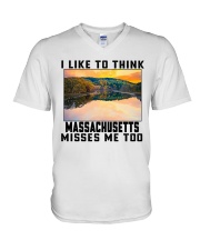 Massachusetts Misses Me Too V-Neck T-Shirt tile