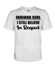 Indiana Girl I Still Believe In Respect V-Neck T-Shirt tile