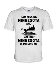 Minnesota Is Missing Me V-Neck T-Shirt tile