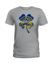 Flag Nebraska Four Leaf Clover Ladies T-Shirt tile