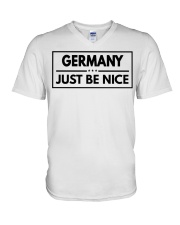 Germany Just Be Nice V-Neck T-Shirt tile