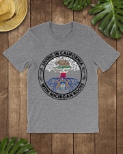 LIVING IN CALIFORNIA WITH MICHIGAN ROOTS Classic T-Shirt lifestyle-mens-crewneck-front-18