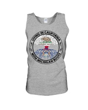 LIVING IN CALIFORNIA WITH MICHIGAN ROOTS Unisex Tank tile