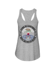LIVING IN CALIFORNIA WITH MICHIGAN ROOTS Ladies Flowy Tank tile