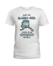 Alaska Girl Living In Ohio Ladies T-Shirt tile