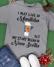 Began In Nova Scotia - Live In Manitoba Classic T-Shirt apparel-classic-tshirt-lifestyle-back-69
