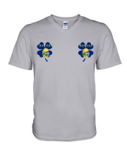 Montana Flag - Four Leaf Clover V-Neck T-Shirt tile