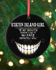 If My Mouth Staten Island Girl Circle ornament - single (porcelain) custom-circle-ornament-single-porcelain-lifestyle-11