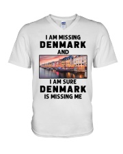 I Am Missing Denmark V-Neck T-Shirt tile
