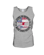 LIVING IN GEORGIA WITH OHIO ROOTS Unisex Tank tile