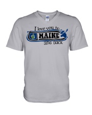 I love you to Maine V-Neck T-Shirt tile