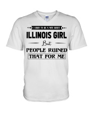 Illinois Girl - But People Ruined V-Neck T-Shirt tile
