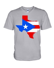 FLAG PUERTO RICO IN TEXAS V-Neck T-Shirt tile