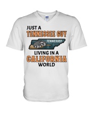Tennessee Guy Living In California V-Neck T-Shirt tile