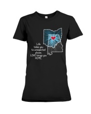 OHIO ALABAMA LOVE BRINGS YOU HOME Premium Fit Ladies Tee tile