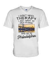 Pack My Bags - Go To Philadelphia V-Neck T-Shirt tile