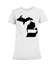MAP PUERTO RICO IN MICHIGAN Premium Fit Ladies Tee tile