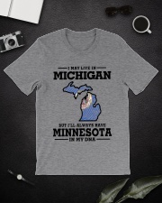 LIVE IN MICHIGAN MINNESOTA IN MY DNA Classic T-Shirt lifestyle-mens-crewneck-front-16