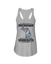 LIVE IN MICHIGAN MINNESOTA IN MY DNA Ladies Flowy Tank tile