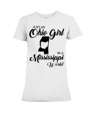 OHIO GIRL IN MISSISSIPPI Premium Fit Ladies Tee tile