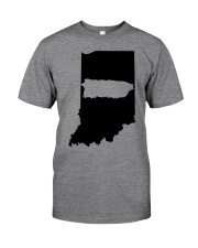 MAP PUERTO RICO IN INDIANA Classic T-Shirt front