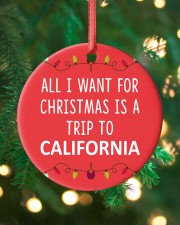 A Trip To California Circle ornament - single (porcelain) custom-circle-ornament-single-porcelain-lifestyle-11